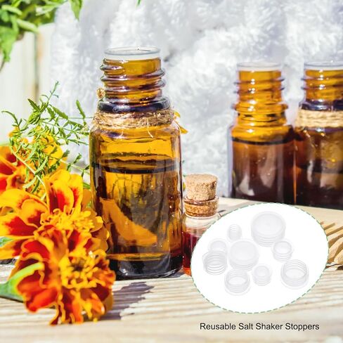 uxcell 10 Pcs Salt Shaker Stoppers 1-1/16in, 4 Layer Plastic Salt Shaker Plug Stopper Clear Replacement Plug Bottle Caps Reusable Clear Round Plastic End Cap for Bottles Pipes Flower Pots in Kuwait