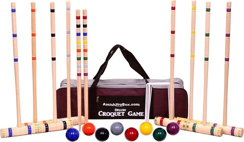 Deluxe 8-Player Croquet Game Set with Duffel Carry Bag (Eight 32" Handles) in Kuwait