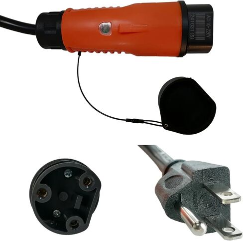 سلك طاقة لشحن عربة الجولف Y-30 مدرج من ETL لكولمان DR48V وكاندي AGM Kruiser 4P EV، كابل شحن عالي التحمل 14 AWG، برتقالي 8.2 قدم in Kuwait