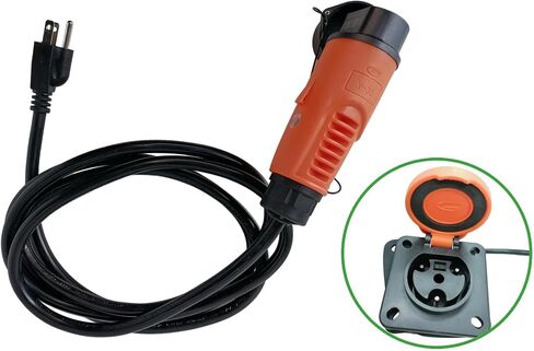 سلك طاقة لشحن عربة الجولف Y-30 مدرج من ETL لكولمان DR48V وكاندي AGM Kruiser 4P EV، كابل شحن عالي التحمل 14 AWG، برتقالي 8.2 قدم in Kuwait