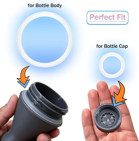 6 Pcs Replacement Gaskets for Stanley All Day Slim Bottle 20oz & 34oz,Silicone Seal O Ring Replacement Gaskets Compatible with Stanley All Day Slim Bottle for Cap & Body in Kuwait