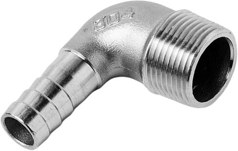 10 مللي متر 12 مللي متر 13 مللي متر 14 مللي متر 15 مللي متر 16 مللي متر خرطوم x 1/4 "3/8" 1/2" 3/4" 1" BSPP ذكر 304 الفولاذ المقاوم للصدأ الكوع وصلة أنابيب (HoseMale الموضوع ، 10mm-BSP3I8) in Kuwait