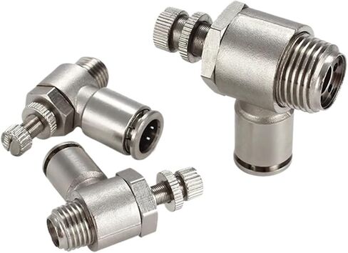 تركيب الهواء جميع النحاس والنيكل مطلي موصل سريع SL صمام خنق الخيط الخارجي (SL8-04، 10PCS) in Kuwait