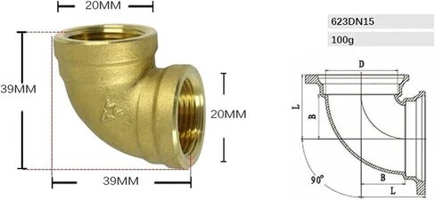 DN15 G 1/2 "BSPP أنثى الموضوع 90 درجة الكوع بيند تركيب الأنابيب النحاسية موصل مقرنة المياه الغاز النفط حديقة المنزل in Kuwait