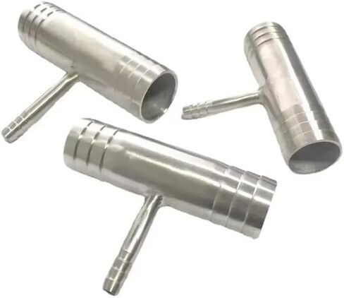 1pc Hose Barb Reducer Tee 3 Ways Splitter 304 Stainless Steel Hosetail Connector Coupler Fitting(38-10-38mm) in Kuwait