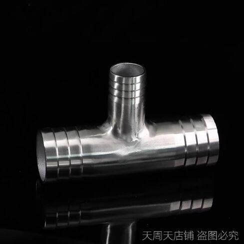 1pc Hose Barb Reducer Tee 3 Ways Splitter 304 Stainless Steel Hosetail Connector Coupler Fitting(38-10-38mm) in Kuwait