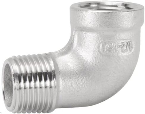 304 كوع من الفولاذ المقاوم للصدأ DN15 1/8" 1/4" 3/8" 1/2" 3/4" 1" 2" BSPT ذكر أنثى للأنابيب والصمامات تجهيزات أنابيب المياه (F-M، 2") in Kuwait