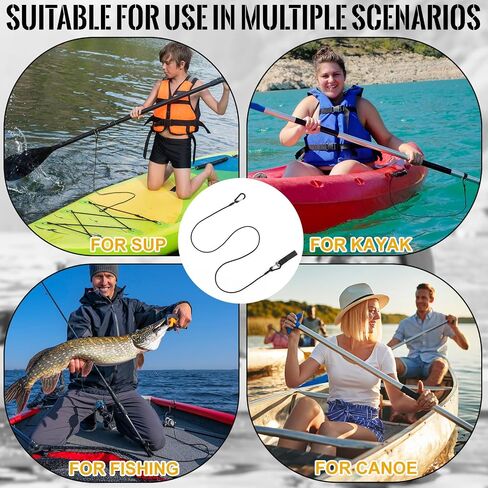 Civaner 4 Pack Kayak Paddle Leash Fishing Lanyard Kayak Fishing Accessories Kayak Paddle Cord Fishing Pole Tether Fishing Rod Straps for Fishing Tools, Rods, Paddles in Kuwait