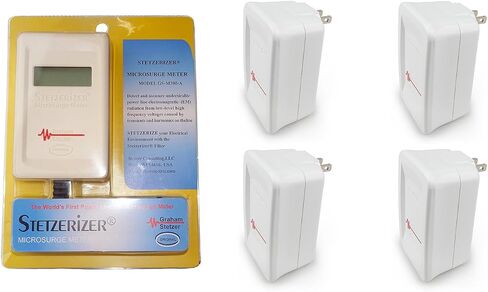 Stetzerizer Meter + Filter Combo Pack - Graham-Stetzer Genuine Original Microsurge Meter and Capacitive Filters for EMI/EMF (Meter + 4 Filters) in Kuwait