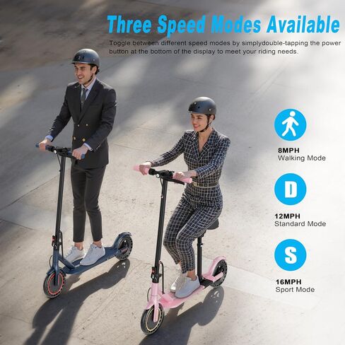 Electric Scooter with Seat for Adults & Teens, 350W Foldable E Scooter, 19MPH Max Speed, Up to 21 Miles Range, 8.5" Solid Tires, Removable Adjustable Seat, App Control & Lock, 14+ Commuter & Gift in Kuwait