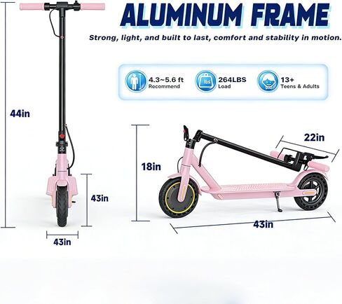 Electric Scooter with Seat for Adults & Teens, 350W Foldable E Scooter, 19MPH Max Speed, Up to 21 Miles Range, 8.5" Solid Tires, Removable Adjustable Seat, App Control & Lock, 14+ Commuter & Gift in Kuwait