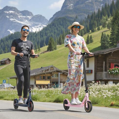 Electric Scooter with Seat for Adults & Teens, 350W Foldable E Scooter, 19MPH Max Speed, Up to 21 Miles Range, 8.5" Solid Tires, Removable Adjustable Seat, App Control & Lock, 14+ Commuter & Gift in Kuwait