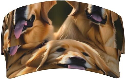 قبعة واقية من الشمس قابلة للطي مطبوعة من Golden Retrievers، قبعة واقية من الشمس خفيفة الوزن وقابلة للتعديل، قبعة رياضية خارجية للبالغين باللون الأسود in Kuwait