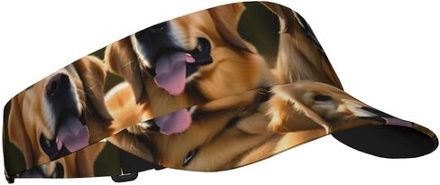قبعة واقية من الشمس قابلة للطي مطبوعة من Golden Retrievers، قبعة واقية من الشمس خفيفة الوزن وقابلة للتعديل، قبعة رياضية خارجية للبالغين باللون الأسود in Kuwait