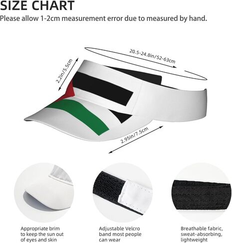 Palestine flag1 Print Foldable Sun Visor Hat Lightweight Adjustable Sun Visor Hat Outdoor Sports Cap for Adults Black in Kuwait