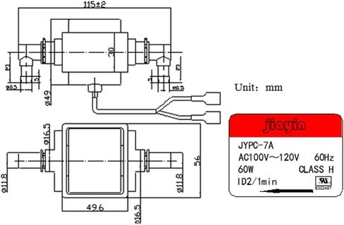 Jiayin JYPC-7A AC 120V 60W 2400cc/min 2bar Water Solenoid Liquid Pump Fit for Rug Doctor/Bissell Deep Carpet Cleaner,Replacement Part Mighty Pro X3,DCC-1,B0600,B0608,etc,with spring clips, inserts in Kuwait