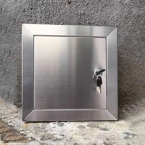Stainless Steel Access Panel with Lock & Keys, Concealed Service Door for Easy Electrical & Plumbing Access, Durable Utility Solution for Home & Commercial Use in Kuwait