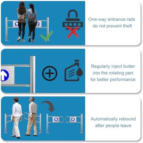 Stainless Steel Automatic Exit Device, CNG Way Door Closure for Pedestrian Access Control, Safe & Durable for Store, Yard, & Warehouse - 100x100cm in Kuwait