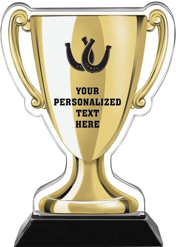 Crown Awards 7" Horseshoes Gold Cup Trophies, Custom Horseshoes Acrylic Cup Trophy in Kuwait
