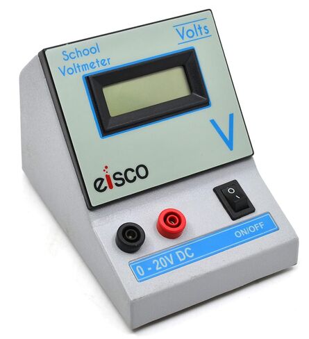 EISCO Digital Voltmeter, 0-20V DC, Accuracy +1 Digit, Portable, Large LCD Display in Kuwait