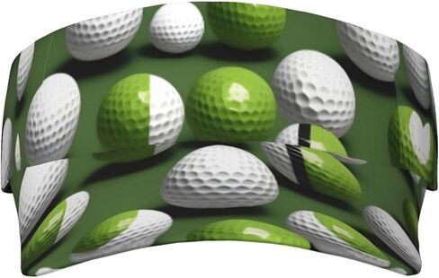 Golf Ball Print Foldable Sun Visor Hat Lightweight Adjustable Sun Visor Hat Outdoor Sports Cap for Adults Black in Kuwait