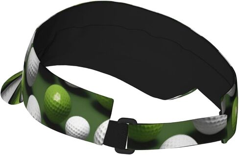 Golf Ball Print Foldable Sun Visor Hat Lightweight Adjustable Sun Visor Hat Outdoor Sports Cap for Adults Black in Kuwait