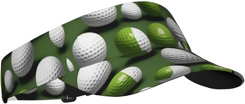 Golf Ball Print Foldable Sun Visor Hat Lightweight Adjustable Sun Visor Hat Outdoor Sports Cap for Adults Black in Kuwait
