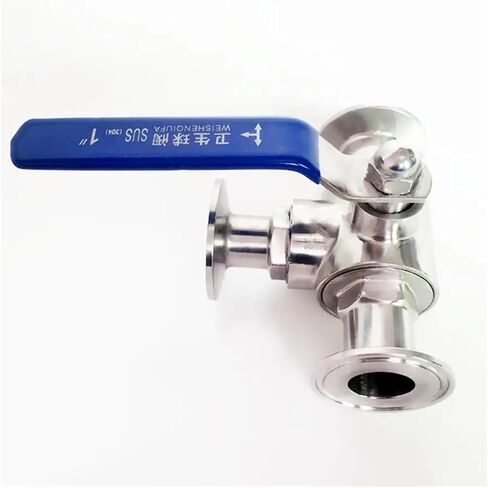 صالح 51 مللي متر الأنابيب OD x 2 "ثلاثي المشبك T-Port الكرة صمام SUS 316L الفولاذ المقاوم للصدأ تخمير البيرة المنزل in Kuwait