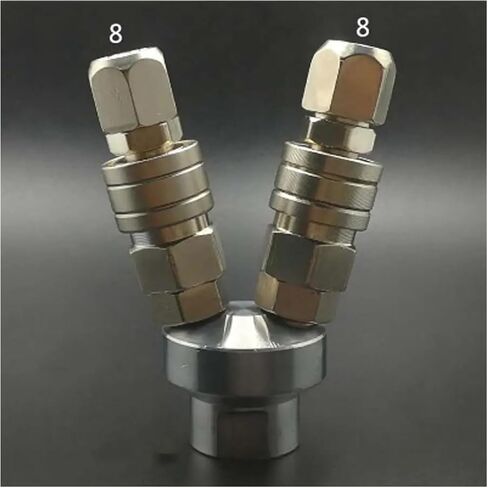 2 Ways 1/4" Female C Type Air Hose Quick Coupler Socket Connector Self-locking & Male Tube 8mm in Kuwait