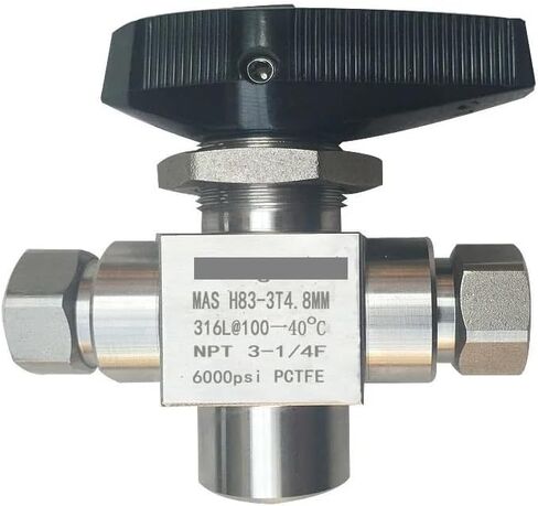 CNG-1/4NPT 83F صمام الضغط العالي 304 الفولاذ المقاوم للصدأ المحملة 3 طرق صمام الكرة لمحطة تعبئة الغاز in Kuwait