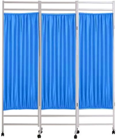 Folding Partition Privacy Screen Folding & Rolling Room Divider for Doctor's Office Freestanding Private Screen Wall Panel, No Assembly,Blue-150X180CM in Kuwait