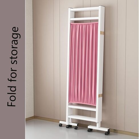 Folding Partition Privacy Screen Folding & Rolling Room Divider for Doctor's Office Freestanding Private Screen Wall Panel, No Assembly,Blue-150X180CM in Kuwait