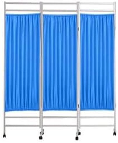 Folding Partition Privacy Screen Folding & Rolling Room Divider for Doctor's Office Freestanding Private Screen Wall Panel, No Assembly,Blue-150X180CM in Kuwait