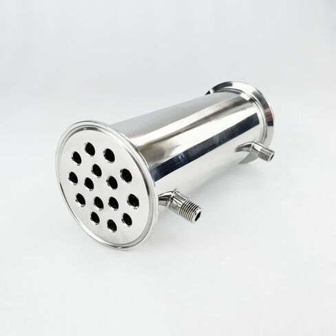 3" (76mm) OD91mm, Dephlegmator/Condenser With 1/4" Male Thread,15 Pipes Inside ID 8mm,Lenght 200mm,SS304 in Saudi Arabia