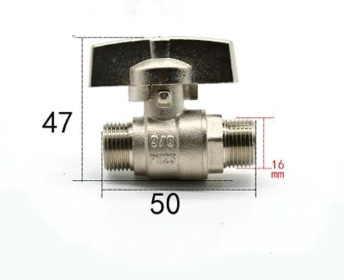 DN10 G 3/8 بوصة صمام كروي نحاسي ذكر منفذ زيت غاز الماء مقاس 10 مم مع مقبض in Kuwait