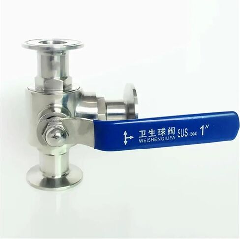 Fit 25mm 1" Pipe OD x 1.5" Tri Clamp T-Port Ball Valve SUS 304 Stainless Beer Brewing Home Factory in Kuwait