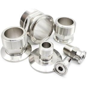 1/4 "3/8" 1/2 "3/4" 1 "-4" NPT ذكر × 0.5 "0.75" 1.5 "2" -4 "ثلاثي المشبك موصل وصلة أنابيب 304 316L الفولاذ المقاوم للصدأ (1-NPT-K64، SUS316L) in Kuwait