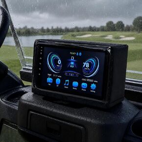 Golf Cart Touchscreen Cover, Clear Touchable Waterproof Screen Protector Compatible with Evolution & Denago, Golf Cart Accessories Dustproof Sun Heat Shield, Elastic Opening in Kuwait