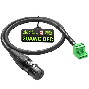 AA AUDIO ACCESSORY XLR إلى 3-pin Phoenix Cable 2ft، Neutrik REAN XLR أنثى موصل، XLR 3P أنثى إلى PHX3M NBKF/2EDG-5.08 3pin PCB محطة كتلة محول سلك موصل لمكبر الصوت، DSP، خلاط in Kuwait