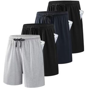 4 Pack Women's Summer Sweat Shorts Cotton Comfy Drawstring, Pockets for Casual Lounge Sport Athletic in Kuwait
