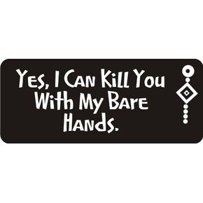 3 - Yes, I Can Kill You with My Bare Hands. 1 1/4" x 3" Hard Hat Biker Helmet Stickers Bs594 in Kuwait