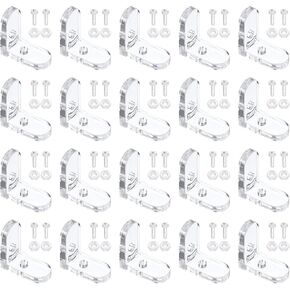 uxcell 12 Set Acrylic Corner Bracket, L-Shaped Corner Connector Joint Hanger Brace Brackets Transparent w/Screw for DIY Display Box in Kuwait