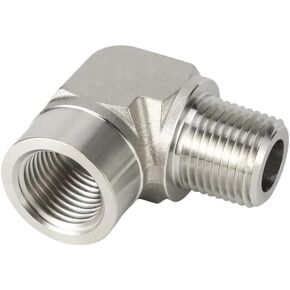 SS316 Female to Male NPT BSPT 1/8" 1/4" 3/8" 1/2" 3/4" Connector 3000psig 20MPa Pipe Fitting Stainless Steel(BSPT Thread Elbow,3/4") in Kuwait