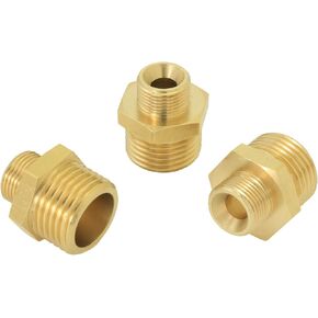 مخفض أنابيب نحاسي 1/2"M إلى 3/8"M | للمطبخ والحمام وخطوط إمداد مياه الصنبور RV. مع غسالة مطاطية للاتصال مانعة للتسرب. in Kuwait