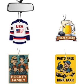 Hockey Dad Themed Car Air Fresheners | Long Lasting Odor Eliminator & Purifier for Auto, Home, and Closets | Premium Scent Hanging Pendant | Sports Fan Auto Accessories Gift in Kuwait