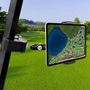 Golf Cart Tablet Holder, Length Adjustable/360° Rotatable Golf Cart Pole Stand Clamp for 4-13'' Devices, Heavy Duty Golf Tablet Phone Mount, Square Clip in Kuwait