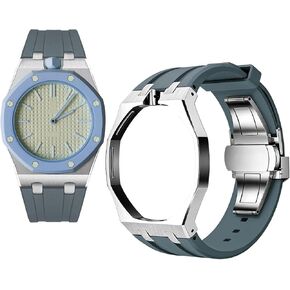 Watch Mod Kit حافظة ساعة من الفولاذ المقاوم للصدأ وحزام مطاطي من السيليكون متوافق مع S-watch X AP Royal Pop Pocket Watch استبدال جزء in Kuwait
