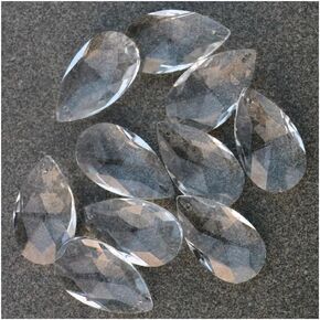 Hanging Crystals Prisms 10PCS Clear Crystal Teardrop Prism Chandelier Lamp Parts Prisms Drops Pendant Hangings Crystals for Decoration(63mm) in Kuwait
