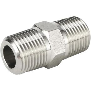 SS316 ذكر NPT BSPT R موضوع عرافة الحلمة 1/8 "1/4" 3/8 "1/2" 3/4 "1" موصل تركيب الأنابيب 3000psig 20MPa الفولاذ المقاوم للصدأ (NPT إلى NPT الموضوع، 0.75 بوصة × 0.75 بوصة) in Kuwait