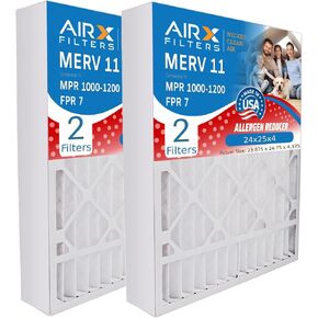 مرشحات AIRX الهواء النظيف الشرير. فلتر هواء 24x25x4 MERV 11 متوافق مع مرشح الفرن FILXXCAR0024، عبوة من قطعتين in Saudi Arabia
